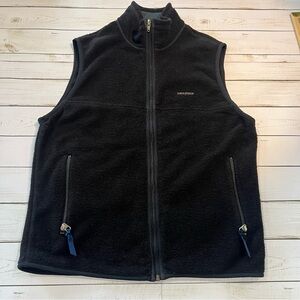 VTG PATAGONIA Size M Made in USA Mens Black Full Zip Fleece Vest 90s Black